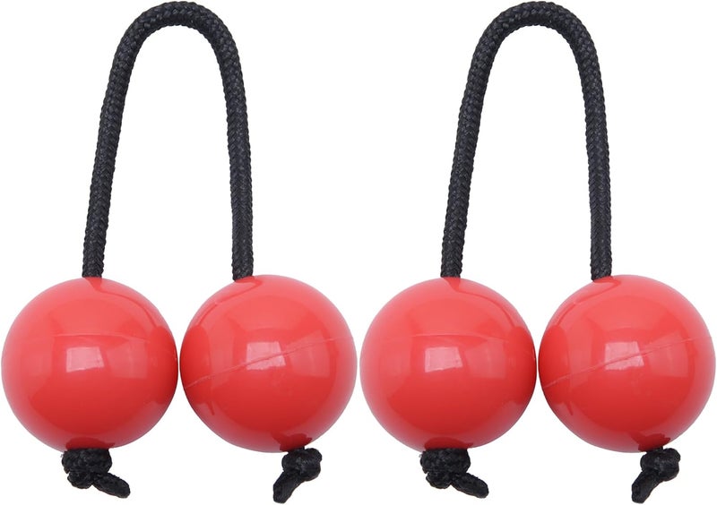 MGTECH 2 Pairs Aslatua Shakers, Kashaka Musical Percussion Instrument African Asalato Shaker Rhythmic Balls, Red - Image 1